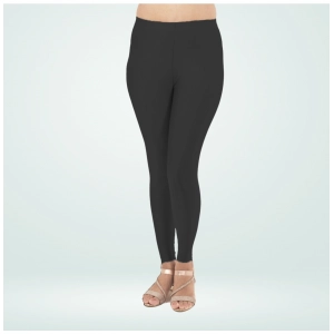Generic Women's Cotton Blended Solid Shimmer Ankle leggings (Black)