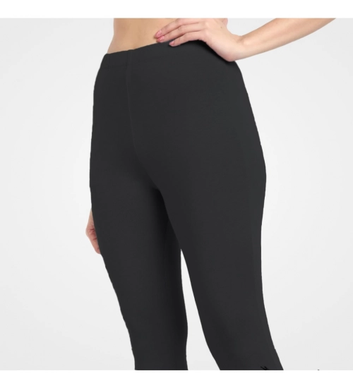 Women's Cotton Blended Solid Ankle legging (Black)