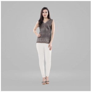Generic Women's Cotton Blended Solid Churidar leggings (White)