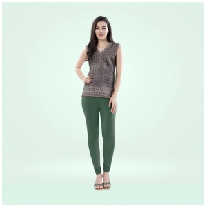 Generic Women's Cotton Blended Solid Churidar leggings (Bottle Green)