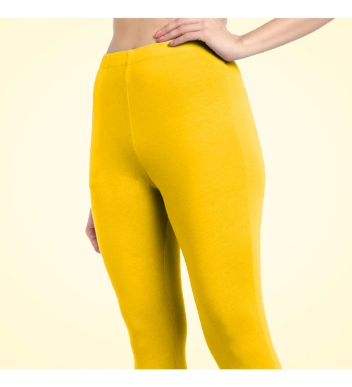 Women's Cotton Blended Solid Ankle legging (Yellow)