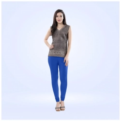 Women's Cotton Blended Solid Churidar leggings (Royal Blue)