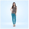 Dropship Women's Cotton Blended Solid Churidar leggings (Blue)