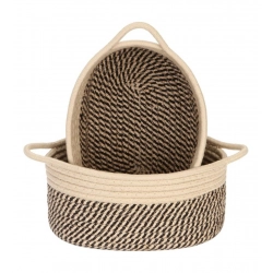 Cotton Basket 2 Pcs Storage Basket For Clothes (Brown)