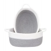 Dropship Cotton Grey White 2 Pcs Storage Basket For Clothes (Grey)