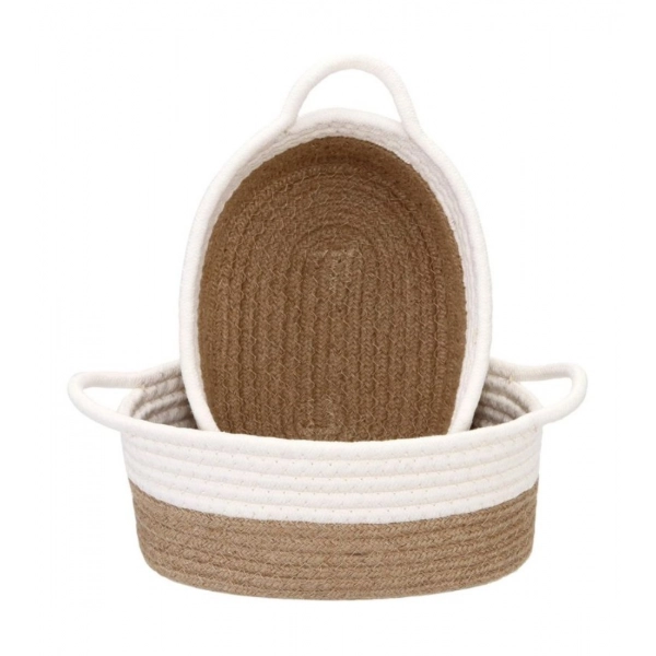 Dropship Cotton Basket 2 Pcs Storage Basket For Clothes (Beige)