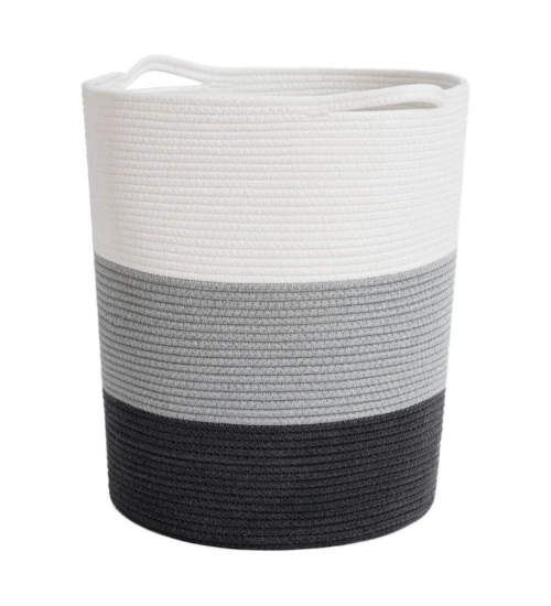 Cotton Laundry Basket Pack of 1 Storage Basket For Clothes (Multicolor)