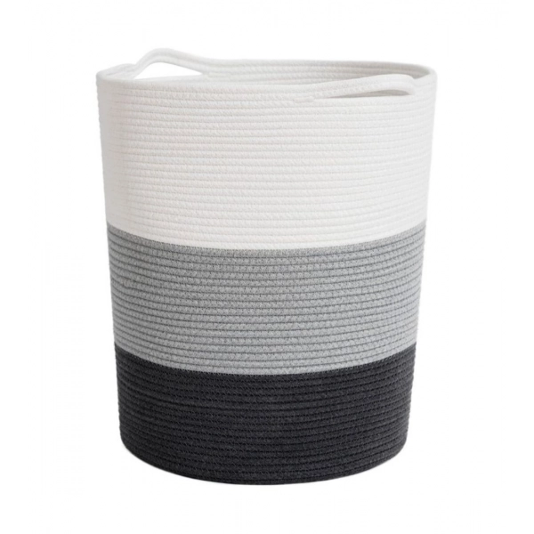 Dropship Cotton Laundry Basket Pack of 1 Storage Basket For Clothes (Multicolor)