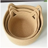 Dropship Cotton Cat Basket Pack of 3 Storage Basket For Clothes (Brown)
