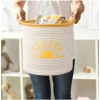 Dropship Cotton Sun Basket Pack of 1 Storage Basket For Clothes (White)