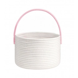 Cotton Bucket Inch Pack of 1 Storage Basket For Clothes (White)