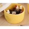 Dropship Cotton Box White Lid Inch Pack of 1 Storage Basket For Clothes (Yellow)