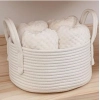 Dropship Cotton Basket Inch Pack of 1 Storage Basket For Clothes (White)