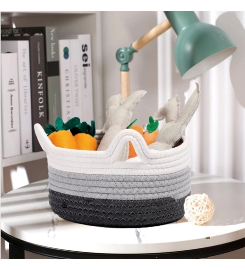 Cotton Cat Basket Inch Pack of 1 Storage Basket For Clothes (Multicolor)