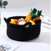 Dropship Cotton Cat Basket Inch Pack of 1 Storage Basket For Clothes (Black)
