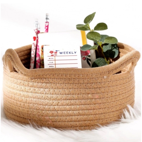 Dropship Cotton Cat Basket Inch Pack of 1 Storage Basket For Clothes (Beige)