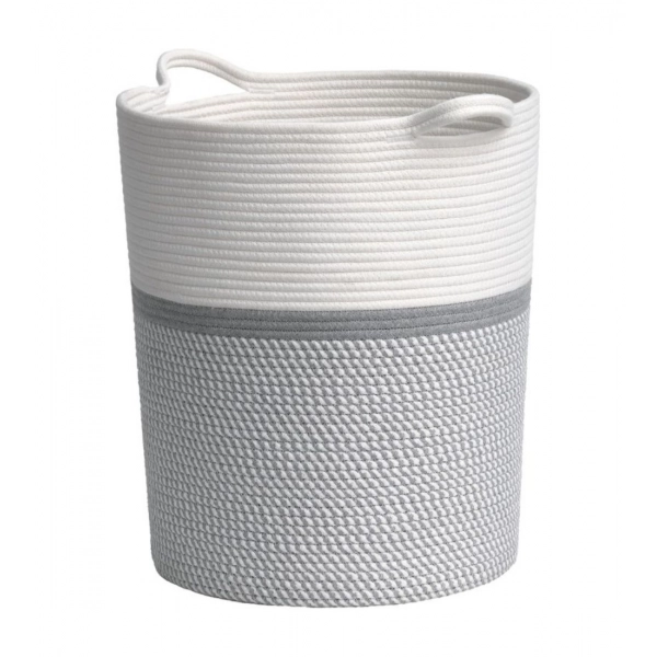 Dropship Cotton Laundry Basket Pack of 1 Storage Basket For Clothes (Grey)