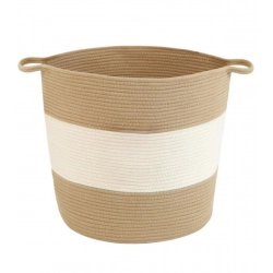 Cotton Basket Pack of 1 Storage Basket For Clothes (Beige)
