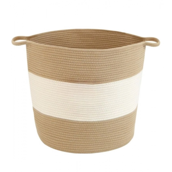 Dropship Cotton Basket Pack of 1 Storage Basket For Clothes (Beige)