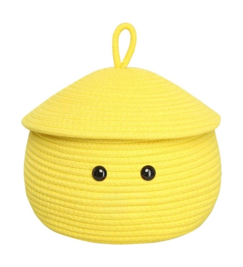 Cotton Gudda Pack of 1 Storage Basket For Clothes (Yellow)