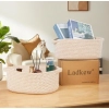 Dropship Cotton 2 Pcs Oval Basket Storage Basket For Clothes (Beige)