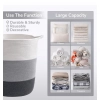 Dropship Cotton Laundry Basket Pack of 1 Storage Basket For Clothes (Multicolor)
