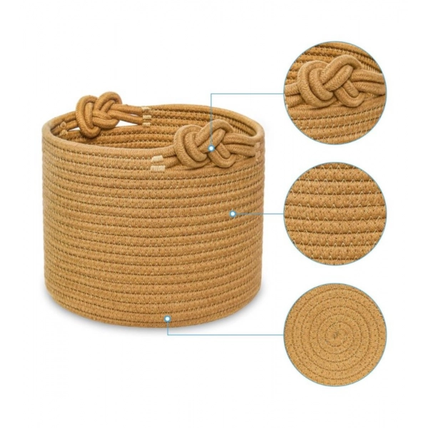 Dropship Cotton Brown Basket Inch Pack of 1 Storage Basket For Clothes (Brown)