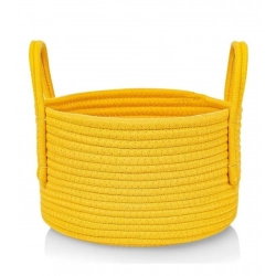 Cotton Basket Inch Pack of 1 Storage Basket For Clothes (Yellow)