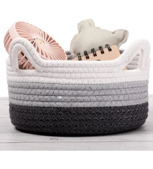 Cotton Cat Basket Inch Pack of 1 Storage Basket For Clothes (Multicolor)