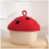 Dropship Cotton Box Red lid Pack of 1 Storage Basket For Clothes (White)