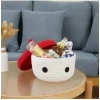 Dropship Cotton Box Red Lid Inch Pack of 1 Storage Basket For Clothes (White)