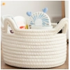 Dropship Cotton Cat Basket Inch Pack of 1 Storage Basket For Clothes (White)