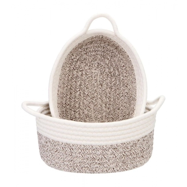 Dropship Cotton Basket 2 Pcs Storage Basket For Clothes (White)