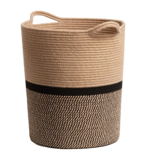 Cotton Laundry Basket Pack of 1 Storage Basket For Clothes (Multicolor)