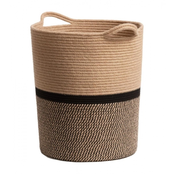 Dropship Cotton Laundry Basket Pack of 1 Storage Basket For Clothes (Multicolor)
