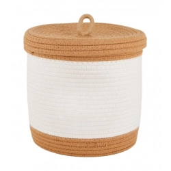 Cotton Basket Pack of 1 Storage Basket For Clothes (White)