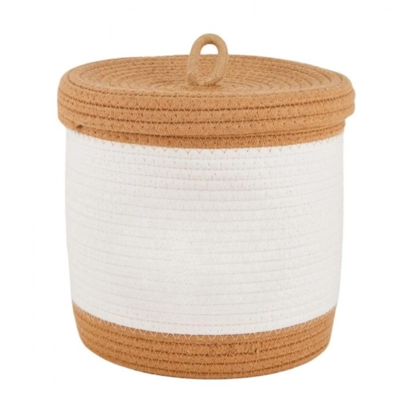 Dropship Cotton Basket Pack of 1 Storage Basket For Clothes (White)