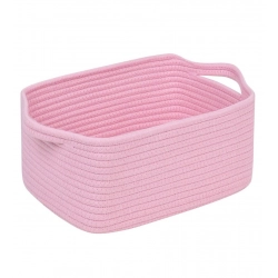 Cotton Basket Pack of 1 Storage Basket For Clothes (Pink)