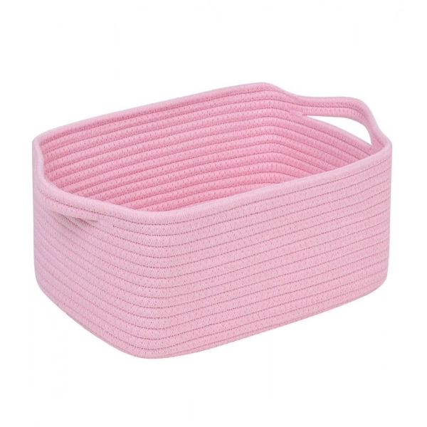 Dropship Cotton Basket Pack of 1 Storage Basket For Clothes (Pink)