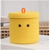 Dropship Cotton Basket with lid Pack of 1 Storage Basket For Clothes (Yellow)