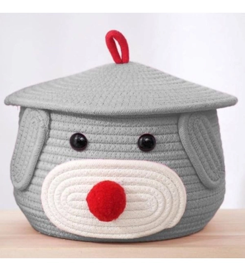 Cotton Gudda Pack of 1 Storage Basket For Clothes (Grey)