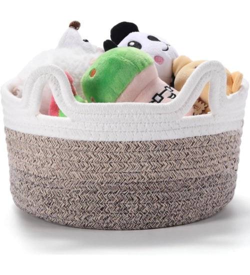 Cotton Cat Basket Inch Pack of 1 Storage Basket For Clothes (Multicolor)