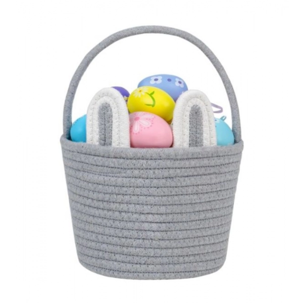 Dropship Cotton Ear Toys Bucket Pack of 1 Storage Basket For Clothes (Grey)