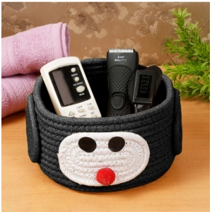 Generic Cotton Pen Holder Pack of 1 Storage Basket For Clothes (Black)