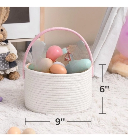 Cotton Ear Toys Bucket Pack of 1 Storage Basket For Clothes (White)