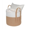 Dropship Cotton With Handle Pack of 1 Storage Basket For Clothes (White)
