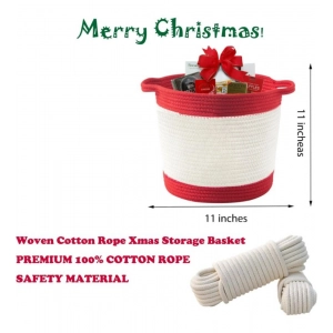 Generic Cotton Basket Pack of 1 Storage Basket For Clothes (Red)