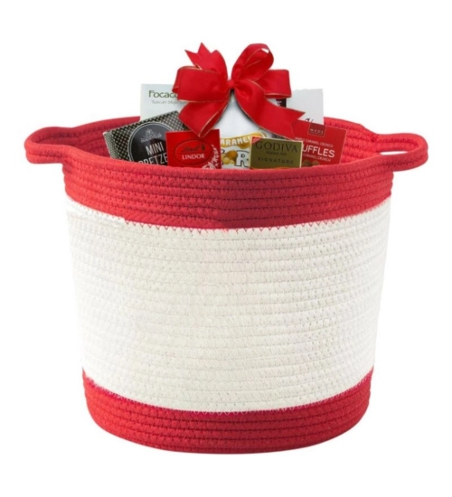 Cotton Basket Pack of 1 Storage Basket For Clothes (Red)
