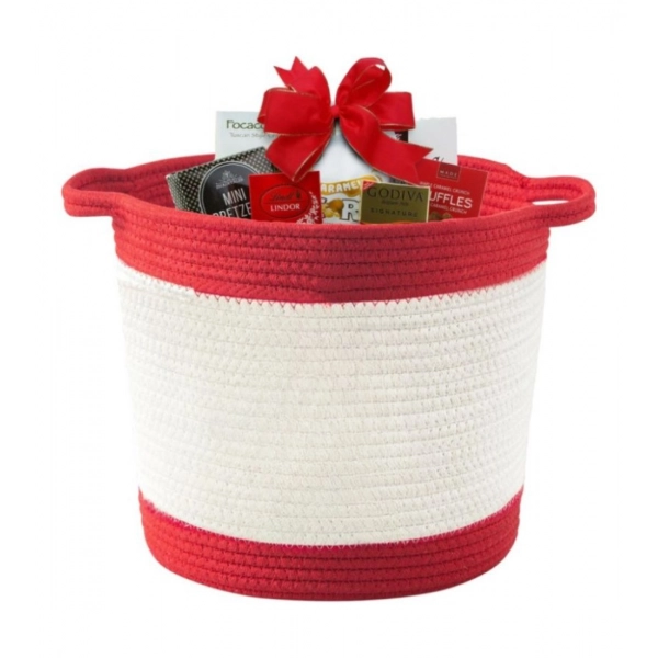 Dropship Cotton Basket Pack of 1 Storage Basket For Clothes (Red)