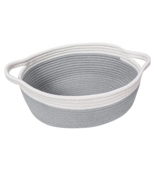 Cotton Baby Gift Basket Pack of 1 Storage Basket For Clothes (Grey)